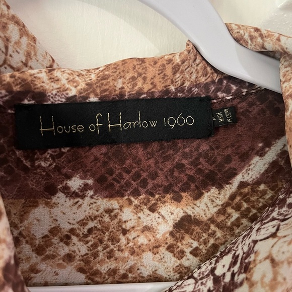 House of Harlow 1960 x Revolve Marley Shirt Striped Python Snake print size m - Picture 4 of 7